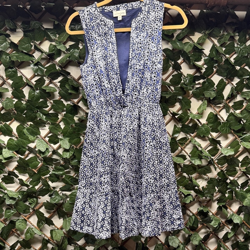 Maison Jules Blue and White Patterned  Dress